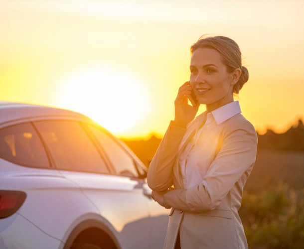 imagen de mujer llamando por teléfono para pedir cita previa en Movento